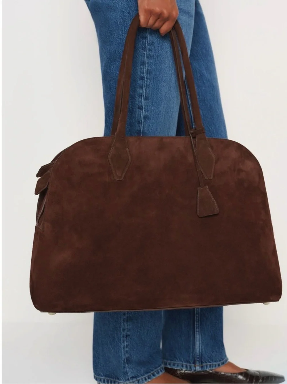 REFORMATION Seraphina Suede Tote - Espresso Suede